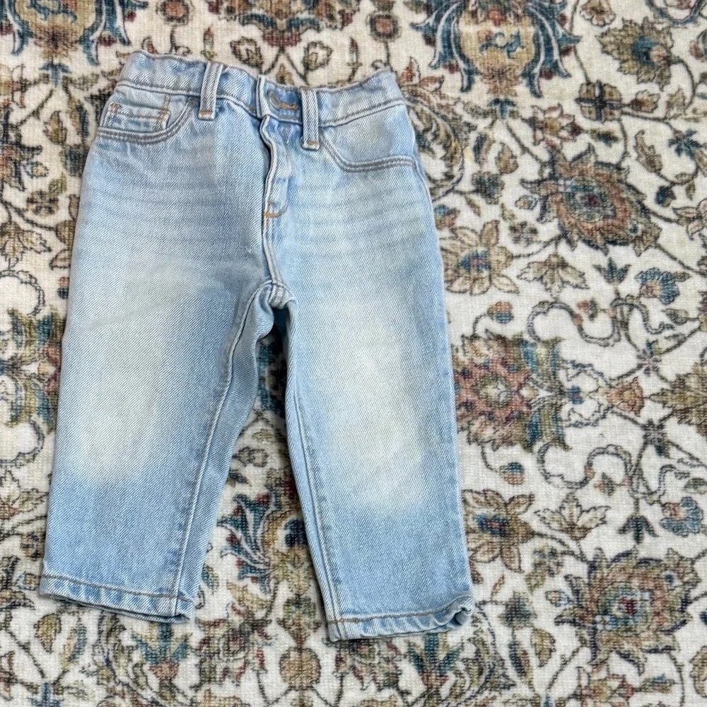 Old Navy Toddler Boy Light Wash Denim Jeans 12-18 Months Elasticized Back